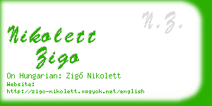 nikolett zigo business card