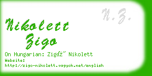 nikolett zigo business card